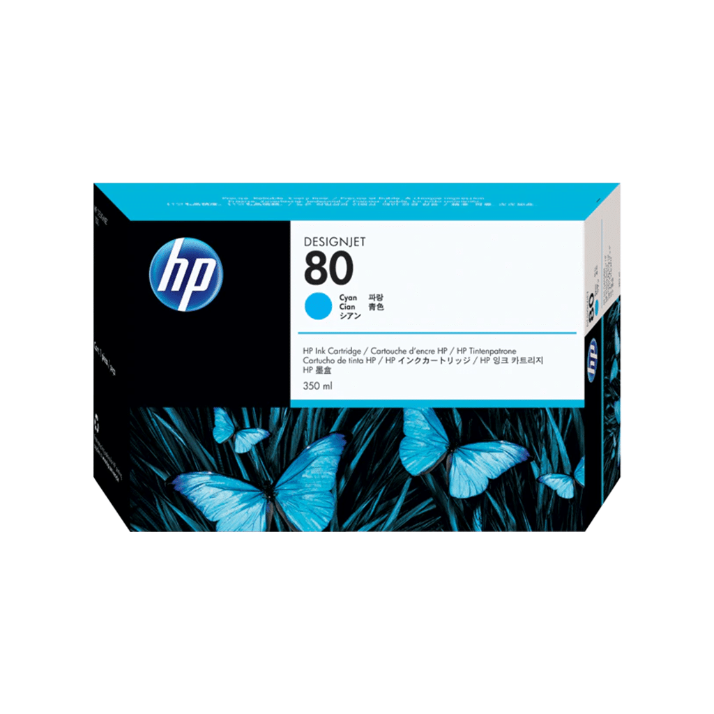 HP No 80 Cyan Ink Cartucho, 350ml, WW