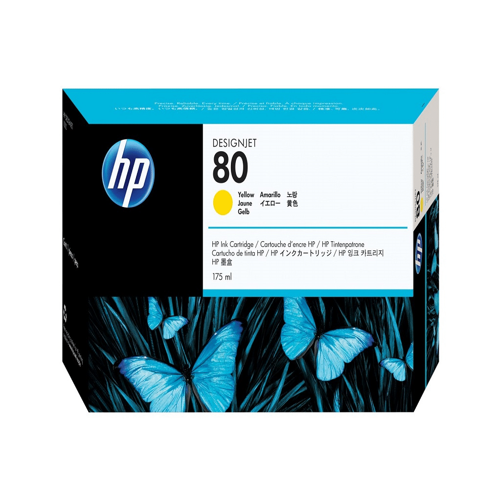 HP No 80 Yellow Ink Cartucho,175ml,WW