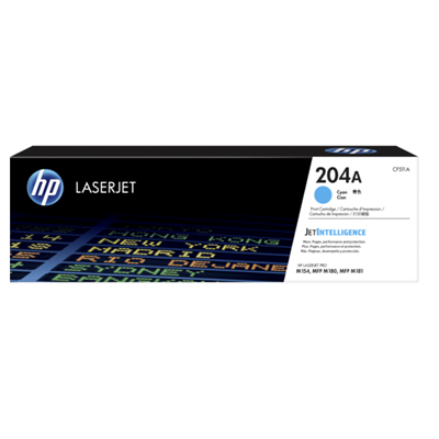 Cartucho de tóner LaserJet HP 204A cian