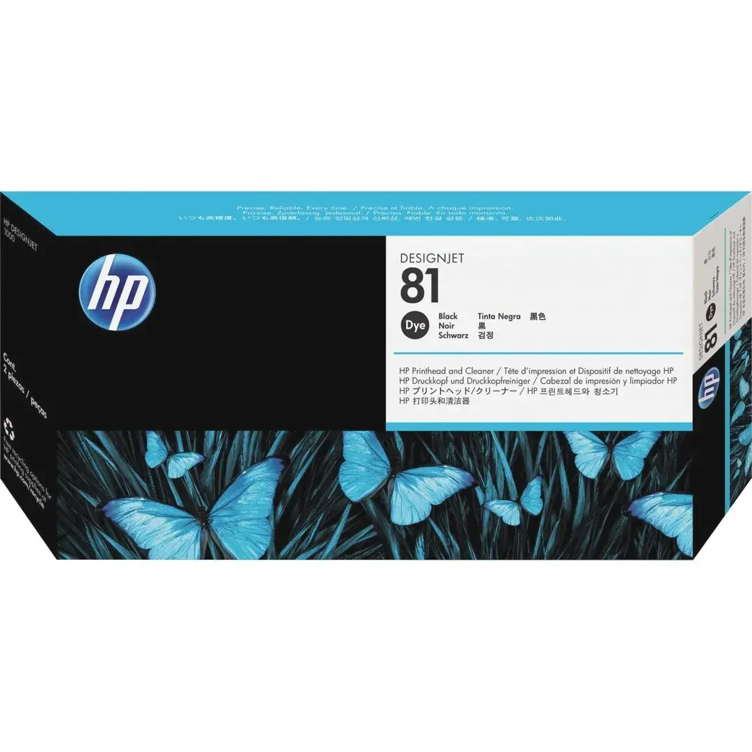HP 81 Black Dye Printhead and Cleaner